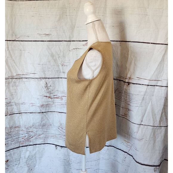 Misook Metallic Gold Sleeveless Top Size Small - Picture 3 of 7